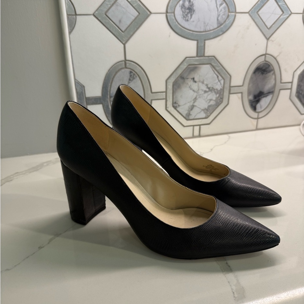 Marc Fisher Black Textured Heels